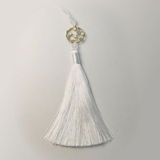 반야연 전통 매화 장식 노리개 고급 한복 매듭 장식 태슬, 화이트
