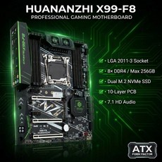 HUANANZHI X99 F8 DDR4 인텔 A2011 데스크탑 오디오 8CH E5 고성능 마더보드 V3V4용 HZ 213 제온 SATA3