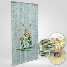 해바라기자동문발/카키/중 가벼운문발 예쁜그림문발 rka*892oY