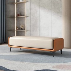 로비 대기실 소파 미용실 사무실 라운지 휴게실 긴의자 병원 벤치 보조의자 매장 관공서, 항균 고양이 긁힘 방지 가죽 80 오렌지