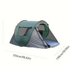 速開帳篷 戶外露營自動帳篷 防曬防潑水, 軍綠色（防水）,2杆245*145*110