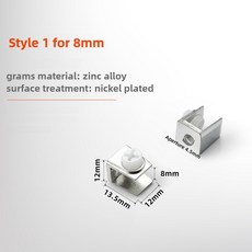 유리 클램프 거치대 선반 클립 아연 합금 보드 크롬 브래킷 지지대 거울 거치대 선반 두께 8mm 10mm 12mm 4, 01 4 PCS, 03 Style 1 for 8mm, 1개