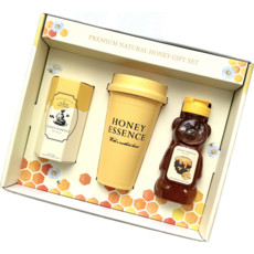 허니에센스 국산 자연산 벌꿀 선물세트 스틱 튜브 리유저블컵 답례품, 1세트, 507g