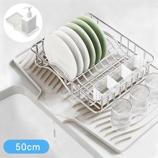 Kemei 실리콘 물빠짐 식기건조매트 싱크대 세면대 다용도 건조매트, 2개, 미색 50cm, 1단