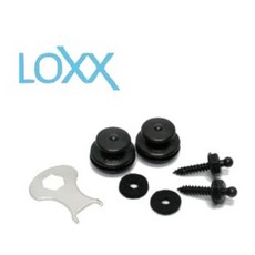 LOXX 沉穩黑 鍍鉻 吉他貝斯安全背帶釦 霧黑 德製, 1個