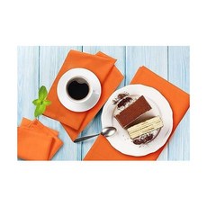 85 면 15 린넨 저녁 식탁보 12개 냅킨 세트 일상용 대형 부활절 특별 미터드 코너 사전 수축 뛰어난 흡수력 초극세사 품질 18x18인치세이지, 18" x 18" (4개 세트), 오렌지