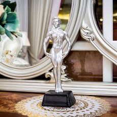 보디빌더 상패 트로피 각인 레터링 대회 우승 기념품 피지컬 시상식, B. 피트니스 뷰티 실버, 1개