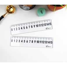 플라스틱 측정자 눈금자 큰숫자 학생용 직자 15cm 1P