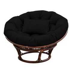 BCKNT 두꺼운 Papasan 머리 받침대가 있는 원형 의자 쿠션 걸이식 그네 편안하고 푹신한 시트 패드 야외 및 실내 정원 테라스용 (좌석 없음), 블랙, 39inx39in