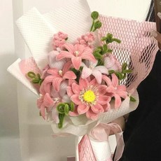 三八女神節扭扭棒diy手工禮物玫瑰花束材料包鬱金香送女友閨蜜, 大束荷花花束+自制材料包教程:如圖, 1個