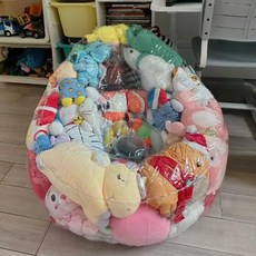 송빈 투명 인형 소파 의자 촬영 소품 인테리어 편안한 수납, 투명 지퍼 인형 소파 커버