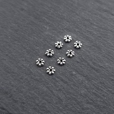 비즈톡 [SVT-0-02]순은부자재 실버925 꽃볼 4mm 엔틱