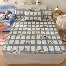 夏季兒童學生冰絲席乳膠涼蓆空調蓆 180x200cm, 凝膠注入記憶棉, 潦草小狗