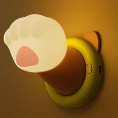 바투하루 고양이 터치 무드등 수유등, 핑크노랑