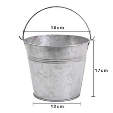 빈티지양동이 대형 바스켓 양철통 양철 디스플레이 철제 양동이, 1개, 3번 입구 18cmx높이 17cm