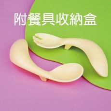 食品級防翻防灑寶寶吸盤學習碗 吸盤式學習碗 寶寶餐具 嬰兒餐具 矽膠碗, 1個, ＋歪頭叉匙組(右手)_黃