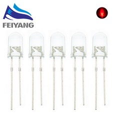 1000pcs 5mm LED 발광 다이오드 키트 따뜻한 화이트 레드 블루 그린 UV 오렌지 옐로우 핑크 컬러 전구 램프 세트 3V PCB 구색 전자 부품 액세서리 소스, RED