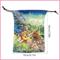 女巫卡塔牌屋 十二星座絨布袋彩色塔羅牌桌布袋子生日小物件禮品抽繩袋 naitw, 2