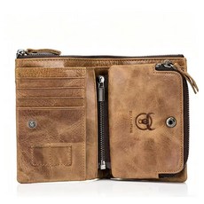 複古真皮男士錢包 RFID 防盜刷 頭層牛皮多卡位短夾