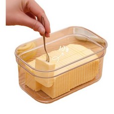 SUUNI 500g 치즈 치즈 버터 수납 밀폐용기 버터절단함, 1개, 노란색