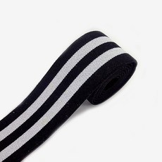 [청라핸즈] 탄력 허리고무밴드40mm-블랙+흰색두줄(16-318)