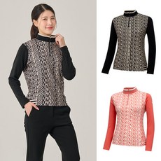 [사은품증정] 김영주 여성 골프웨어 양면 기모 프린트 집업 긴팔 티셔츠 532963