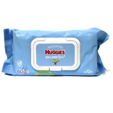하기스 모이스쳐케어 플러스 유아물티슈 캡형, 60g, 72매, 3개