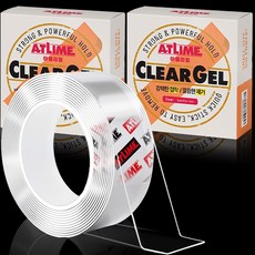 아뜰라임 클리어겔 자국없는 초강력 실리콘 양면 테이프 3cm x 5m, 투명, 2개