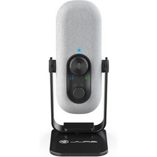 JLab Go Talk USB 마이크 화이트 USBC 출력 카디오이드 또는 전방향 96k 샘플 레이트 20Hz 20kHz 주파수 응답 볼륨 조절 및 빠른 음소거 3.5mm AU, 1개