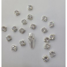 지르콘 네일파츠 실버 블루 핑크(5개), 1개