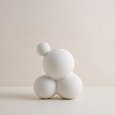 세라믹 인테리어 소품 세트 미니멀 화이트/블랙 기하학적 장식 집들이 선물용, 조합형 볼 오브제