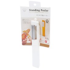 MARNA多功能可站立蔬果削皮刀K-218W三角握把刮皮器去皮器削皮器刨刀去蒂頭果皮, 1個, 白色