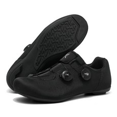 로드바이크 클릿슈즈 평페달 통기성 사이클링 자전거신발 산악자전거 라이딩용, 270, C_평페달용 블랙 슈즈