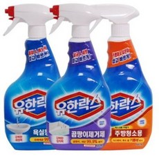 NEW 유한락스 주방청소용+욕실청소용+곰팡이제거제, 3개, 600ml