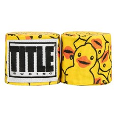 【神拳阿凱】TITLE 拳擊手綁帶 手綁帶 手繃帶 纏手 450cm 多色印花, 小黃鴨-2, 1個