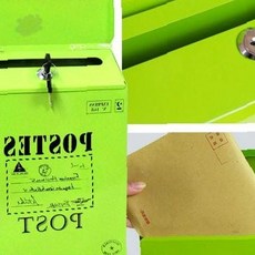 스틸 우편함 벽부착 디자인 인테리어 소품 건의함 편지함 열쇠 잠금장치 컬러, 인테리어 스틸우편함(화이트)