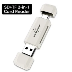 멀티 in 1 Type C SD TF 카드 리더기 USB To CMicro USBSDTF 스마트 메모리 어댑터(PC 노트북 액세서리용), 02 2 in 1 white