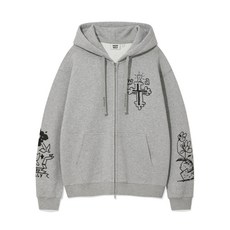 와키윌리 WACKY WILLY 그래피티 그래픽 후드집업 그레이 554626, M