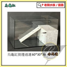 P老闆水族 烏龜側濾缸 - 烏龜生態缸 直角缸 爬寵缸 玻璃飼養箱, 1個