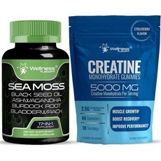 Irish Sea Moss Capsules - Creatine Gummies 5000mg, Irish Sea Moss Capsules - Crea, 1개, 60정
