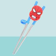스파이더맨 젓가락 교정용 스텐젓가락 양손겸용 2단계 5111, 1개