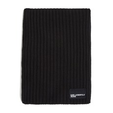 칼라거펠트진 로고 패치 골지 스카프