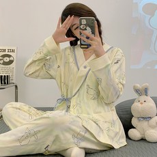月子服春秋透氣吸汗a類純棉產後哺乳孕婦睡衣10-3月兩件套產婦