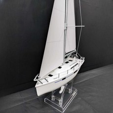 프라모델 요트 모형 선박 피규어 인테리어 배모형, 단일상품) 배 길이30cm  폭10cm, 1개