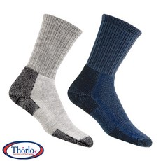【台灣黑熊】美國 Thorlos 厚底羊毛登山健行襪-中性 登山保暖襪 排汗透氣除臭襪 KLT 883淺灰/885深藍, 885深藍,L, 1個