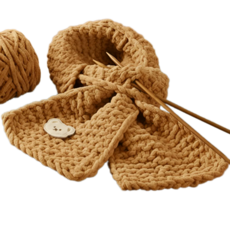 구십구퍼센트 손쉬운 목도리 뜨개질 세트 입문용, 브라운, 1개