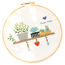 레아채 DIY 미니가든 자수, 그린라이프, 1개