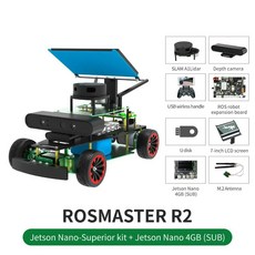 Yahboom ROSMASTER R2 ROS2 로봇 프로그래밍 자동차 Ackerman 구조 Jetson NANOOrin, With Sup NANOSUB