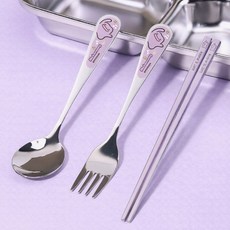 릴팡 유아용 메타몽 퓨어 올스텐 서툴러도 변신! 메타몽 스푼 + 포크 + 젓가락 세트, 혼합색상, 1개