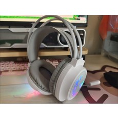 頭戴式有線電競耳機 白色 帶麥, 如圖所示, 詳情頁內介紹
